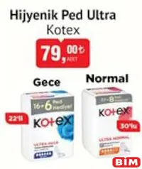 KOTEX HİJYENİK PED ULTRA 22'Lİ